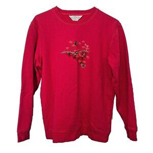 Vintage Northern Reflections Red Gardening sweatshirt  Cotton Blend Women Small